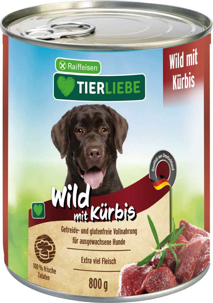 TIERLIEBE Hunde-Nassfutter Wild mit Kürbis